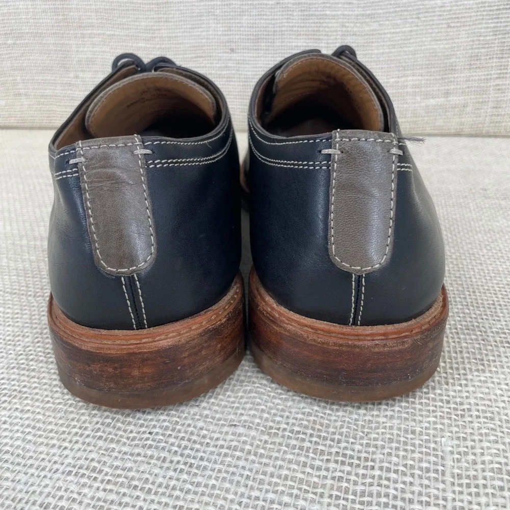 Johnston & Murphy Navy Sheepskin‎ Leather Cap Toe Oxford Shoes Mens 12M 20-9511